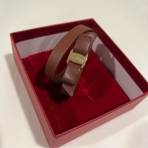 Salvatore Ferragamo Leather Bow Bracelet